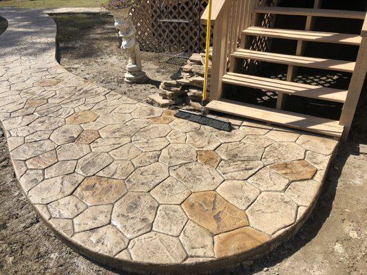 Random Stone Concrete Stamped walkway