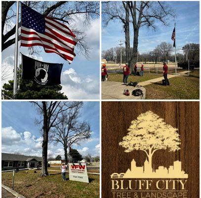 Donated tree work to the collierville VFW