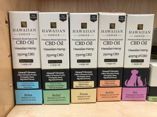 CBDs are here! Call us at 808-553-5790 if you have any questions.