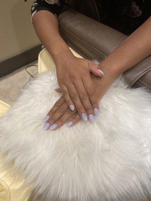 Full set shellac lavender color  with design.