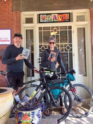 Meet Cody and Candi from Portland, bike-packing across the USA and here in El Paso for some cycling and bookstore fun.