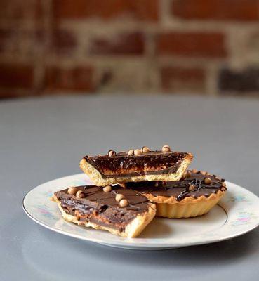 Decadent chocolate & caramel tart