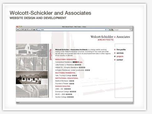 Website design and development for an architecture practice