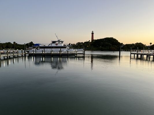 The Blue Heron at dock in Jupiter inlet