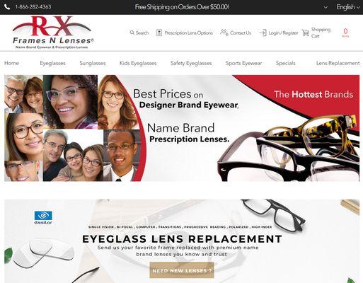 Eyeglasses, Eyeglass lens replacement service
 www.rxframesnlenses.com