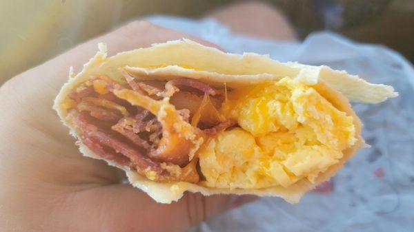 Egg-normous burrito with bacon