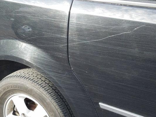 Extreme scratch repair. Rocky mountain pin stripes