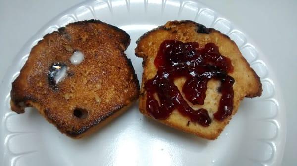 BLUEBERRY toasted muffin w/ butter and jelly