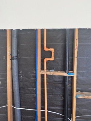 Repaired fire sprinkler pipe