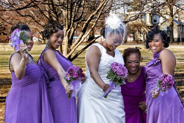 Bridal party enjoying the afternoon.