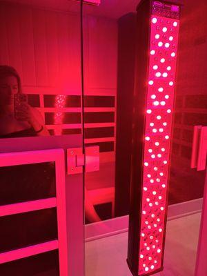 Infrared lights in the sauna