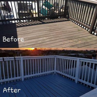 Before - After Deck Painting.