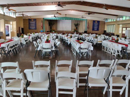 Church Hall... Ready for dinner to follow the ceremony