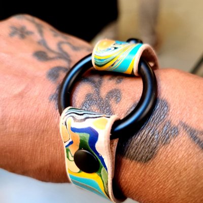 Leather bracelet by Alan James. Great artist, great mind!