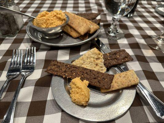 My (famous) Schuler's cheese spread and crackers were delicious. The crackers are buttery, a phenomenon unto themselves.