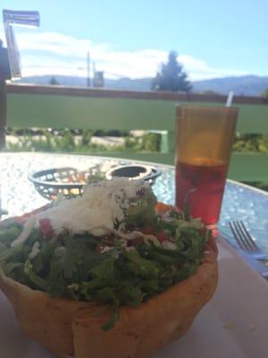 Shredded chicken Tostada Salad