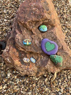 Cute rocks in entry of home.