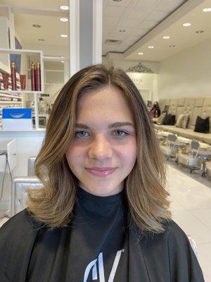 Natural balayage color