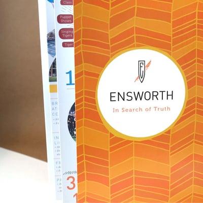 Ensworth Admission Brochure || Designed to show the K-12 curriculum in a creative, progressive format that was affordable to print and mail.