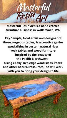 When you see the most beautiful tables, you will know you are looking at Masterful Resin Art.