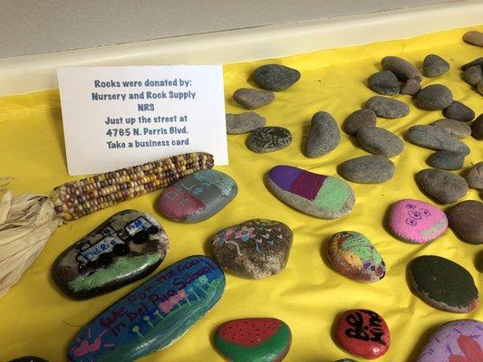 Donated rocks for Rock Painting