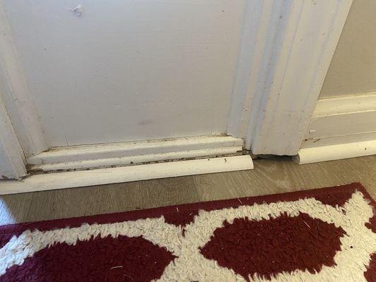 Huge gaps under every door - our sales associate Stephen said this is normal and standard when purchasing flooring from his company