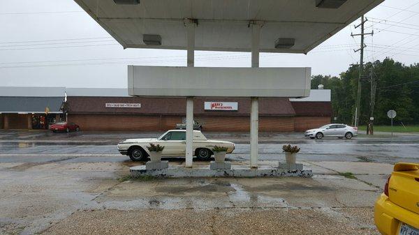 Used to be a full service station until gas prices and upkeep years ago forced him to let that side of business go.