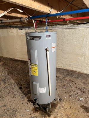 New water heater installation