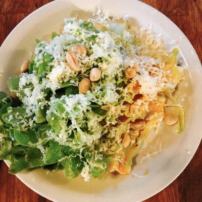 Fourth course: little gem salad with peanuts and cheddar