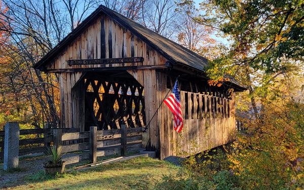 Cilleyville covered bridge just down the road....great place for a picnic lunch with a table inside.