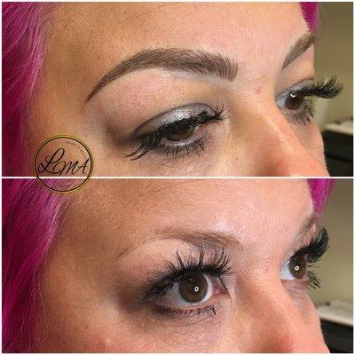 Microblading and soft shading.