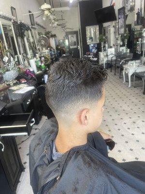 Low fade comb over