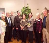 This photo is of Temple's Historic Marker Committee presenting us with our plaque.