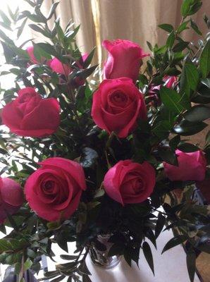 Nice roses but what's with the laurel tree branches?