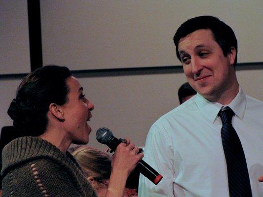 Rob & Leslie Meyer singing for our "All For Love" concert 2015.