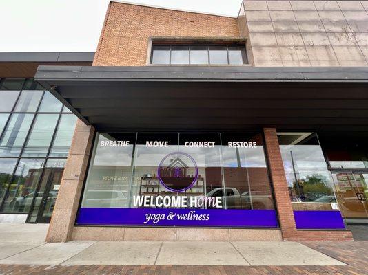 Exterior view of the front of Welcome Home Yoga & Wellness.