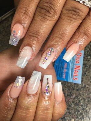 Ombré with marble designs