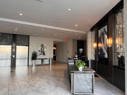 Lobby and walkway to Residence Inn