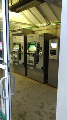 Kiosks at Newton Highlands MBTA Station