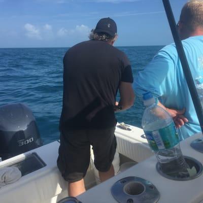 Captain Derek taught the guys how to fish for grouper.