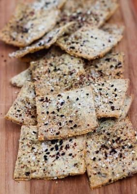 Home made gluten free crackers with Middle Eastern spices