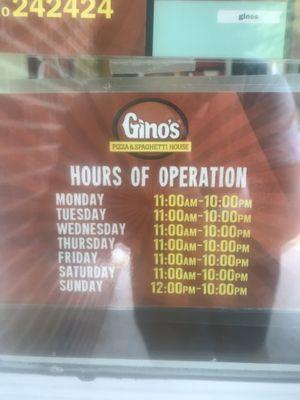 Hours of operation