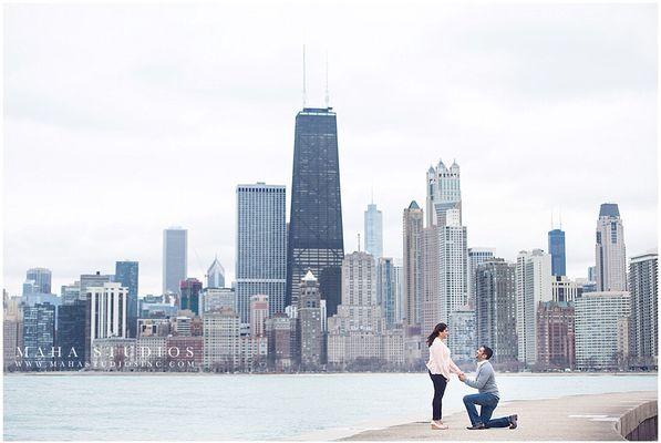 Chicago urban engagement session by Maha Studios