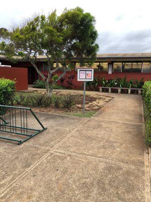 Library Entrance. There is a big lawn in front so it's easy to find.