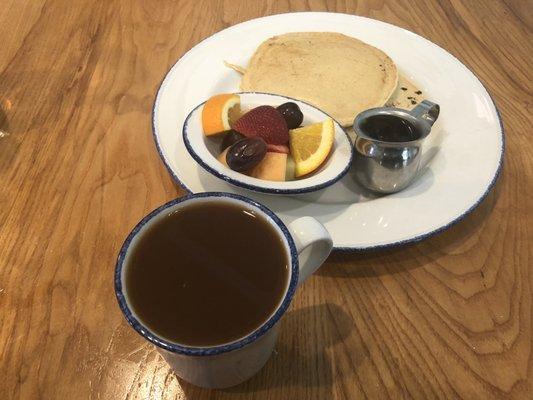 Coffee With Vegan Blueberry Pancakes