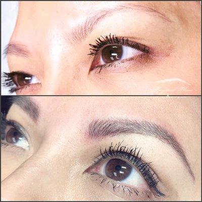 Microblading & shading combo called the Hybrid brow