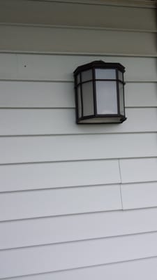 A nicely installed outdoor wall fixture:)