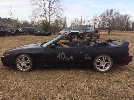 Larry and his 240SX Convertible, SR swapped, 5 speed, fun to drive and yet both economical and reliable.