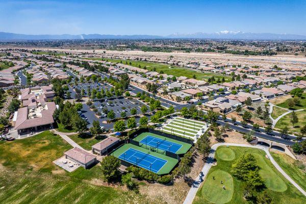 Del Webb club house looking out towards Mt. Baldy.