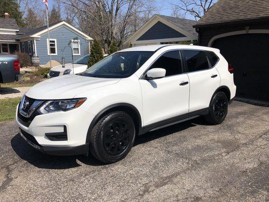 Added rims.  Looks great with tinted windows.  Love them and recommend Tint my Windows to anyone